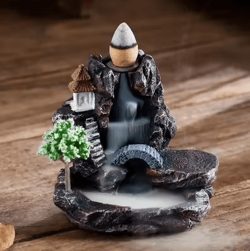 Backflow Incense Burner Waterfall – Aromatherapy Holder with Incense Cones Set
