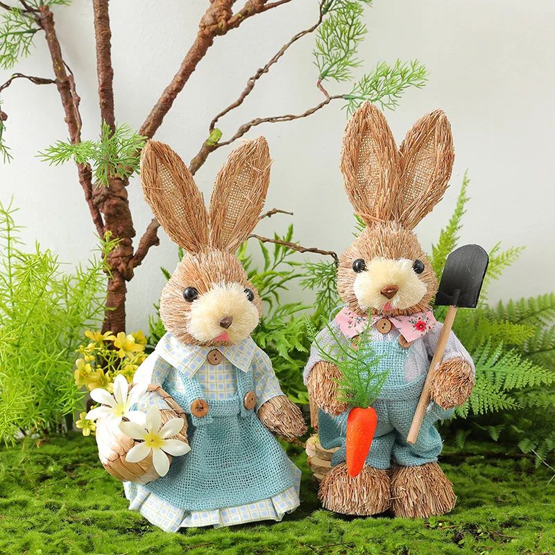 Easter Bunny Cattail Ornament Rustic Home Decor