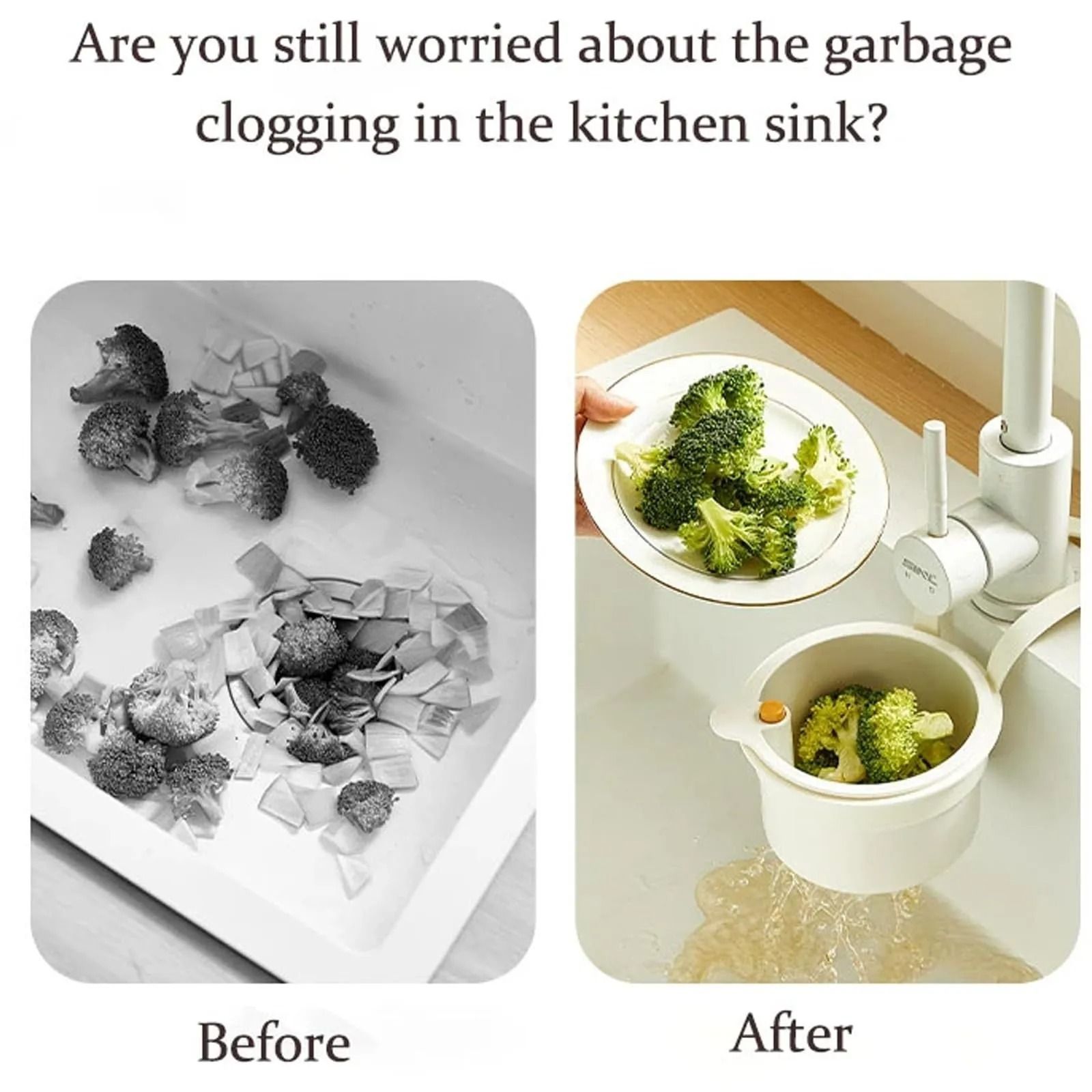 Self Cleaning Sink Strainer Basket With Automatic Dumping