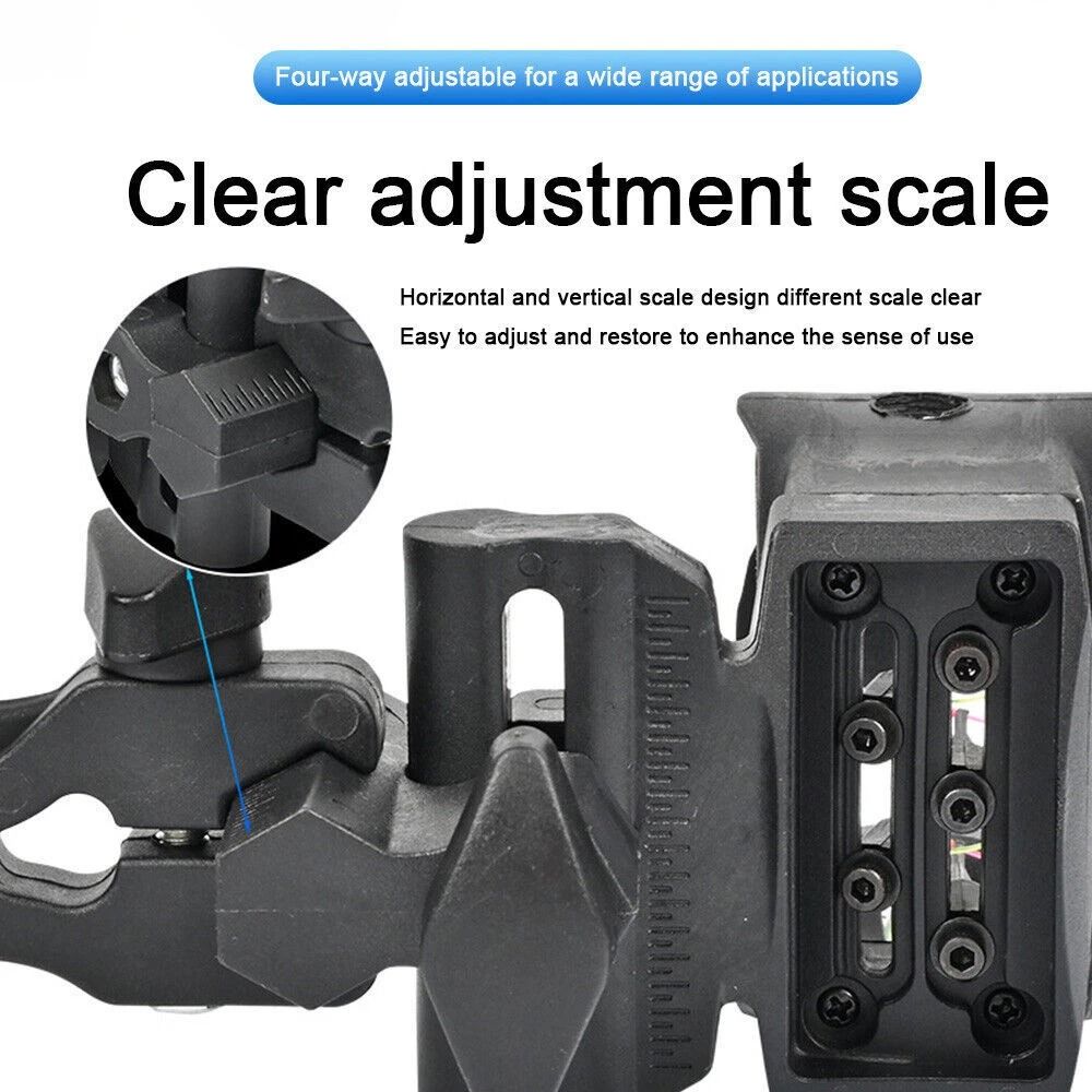 Adjustable Compound Bow Sight 5 Pin Fiber Optic with Bubble Level