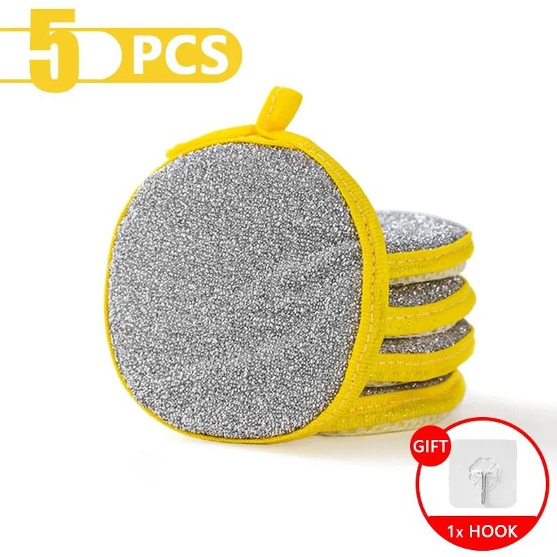 Double-Sided Reusable Dishwashing Sponge Set