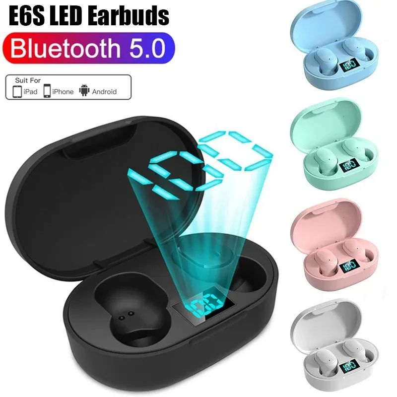E6S TWS Wireless Bluetooth Earbuds with LED Display and Noise Reduction