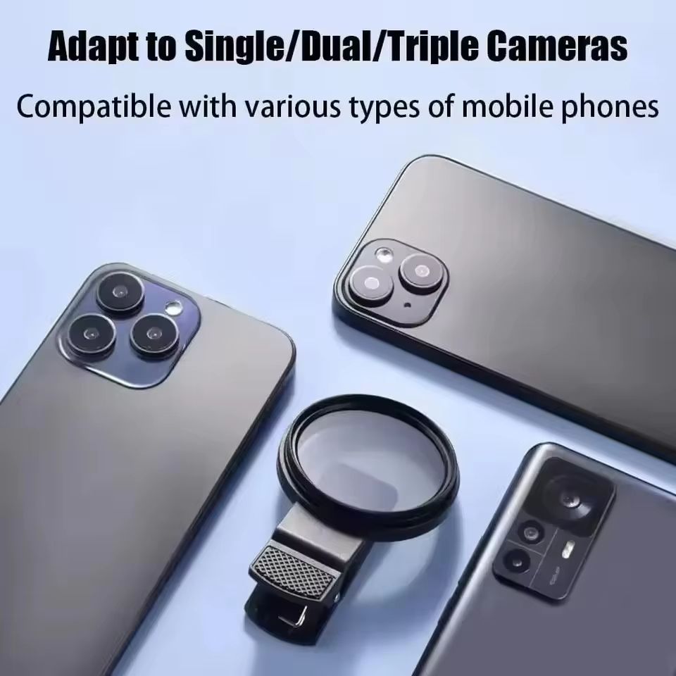 Mini 52mm Clip-On Phone Camera CPL Polarizer Filter Kit