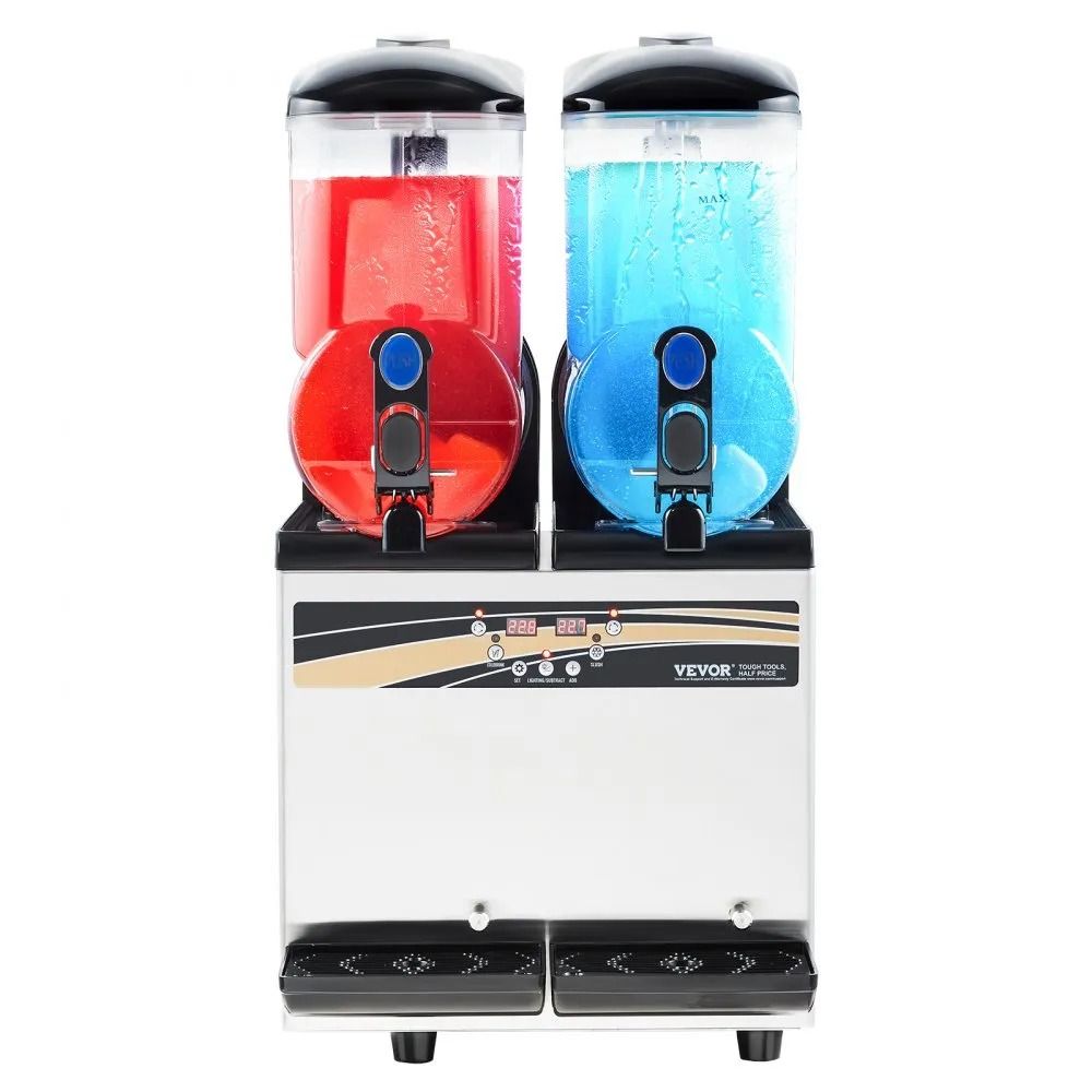 Slushie Maker, Commercial Frozen Drink Machine, Double Tank Slushy Maker, Stainless Steel Margarita Smoothie Machine
