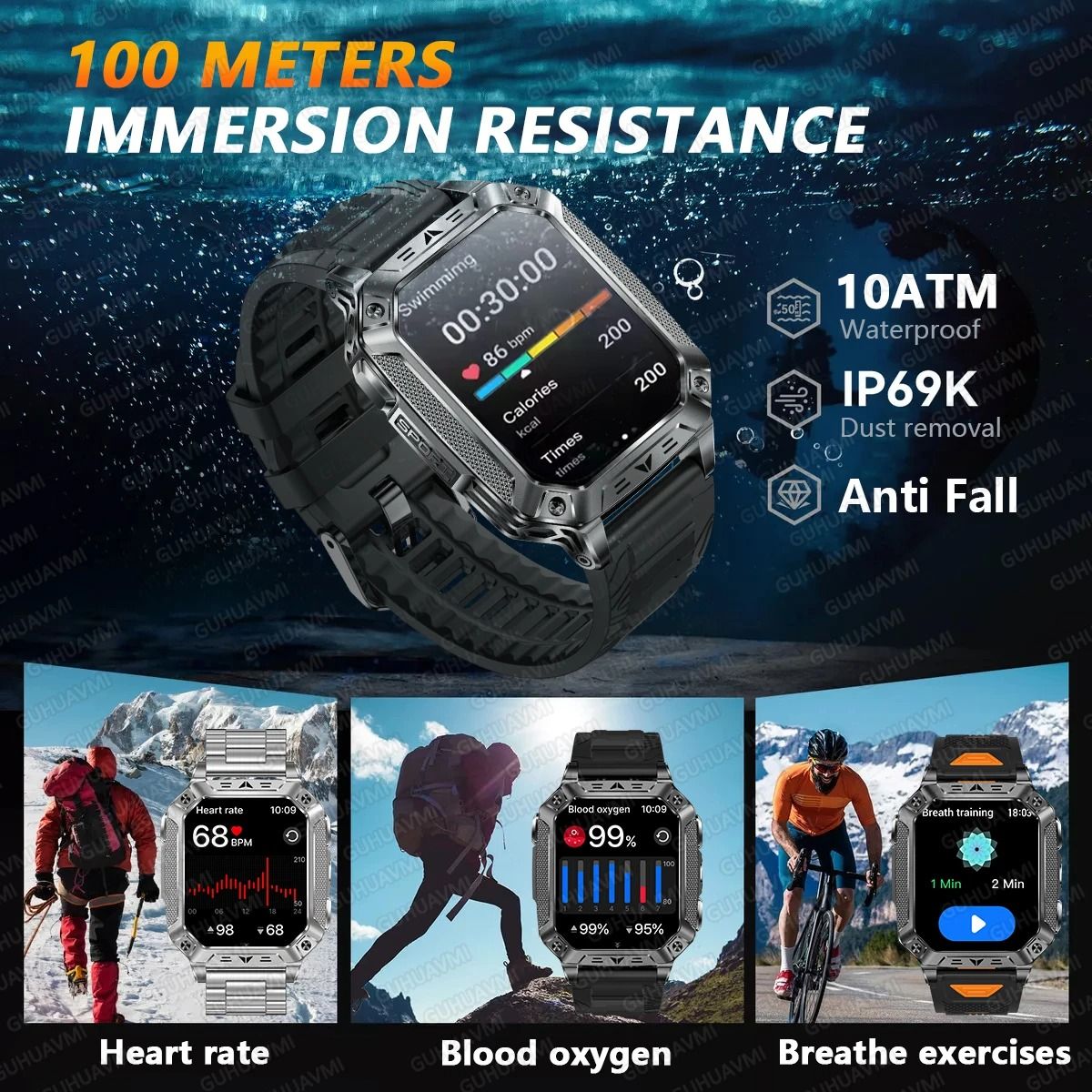 TANK Elite Military GPS Smartwatch | 1400mAh Battery & 2.01
