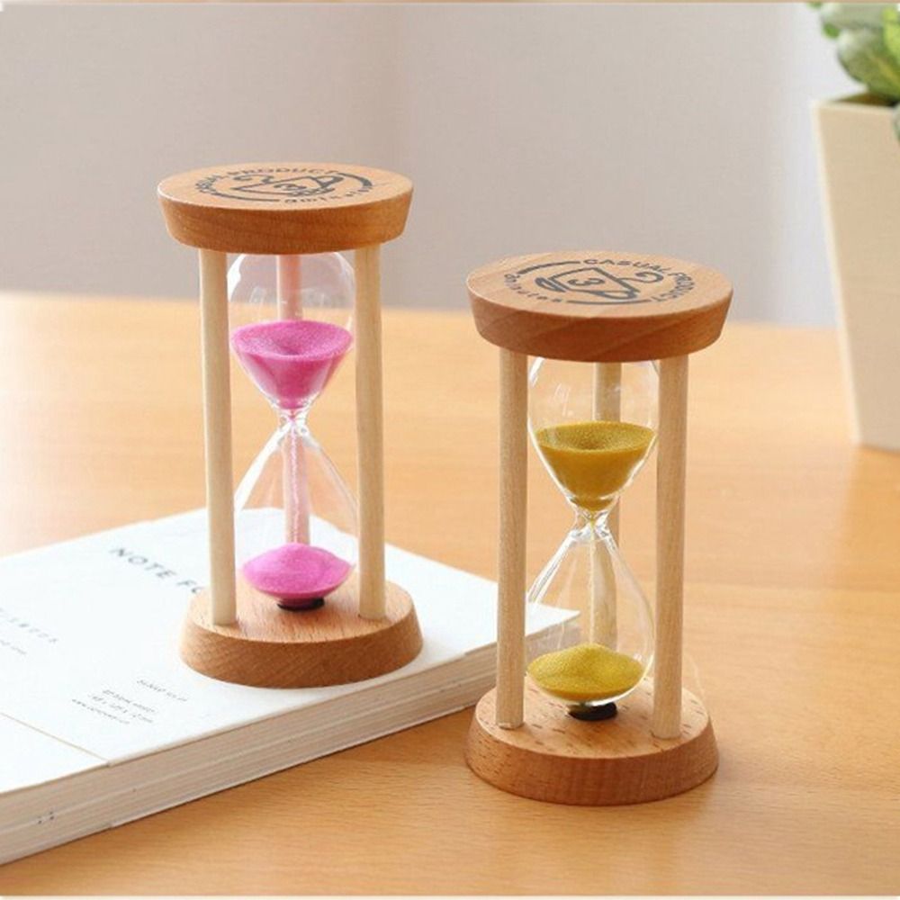 Wooden Hourglass Timer, Stable Desktop Decor, Deformation-Free Round Timer with Minutes, Hourglass Clock for Office