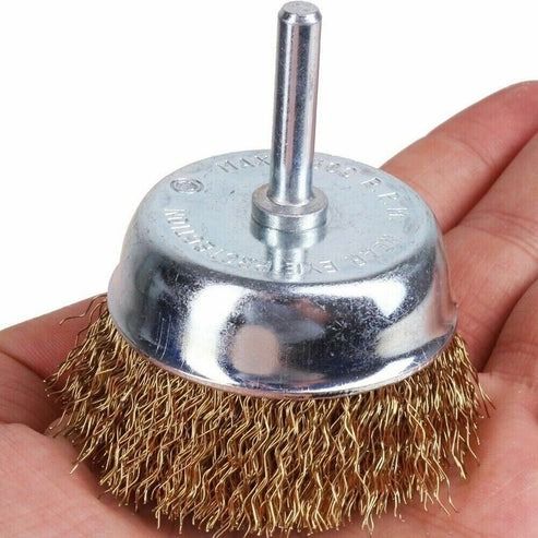 Rust Removal Wire Brush Set, Cup and Wheel Brushes Shank, Carbon Steel Paint Stripping Drill Bits