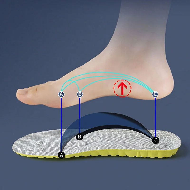High Elasticity Latex Sport Insoles with Arch Support and Breathable Deodorant Cushion
