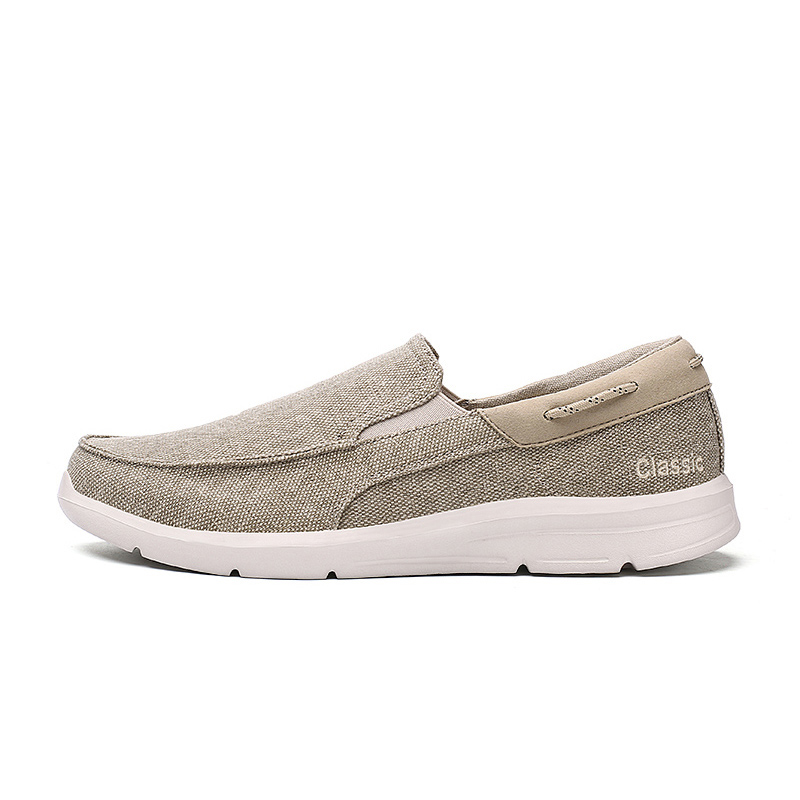Fashion Casual Men Shoes Lightweight Breathable Canvas Slip On Loafers Driving Sneakers Summer Shoes