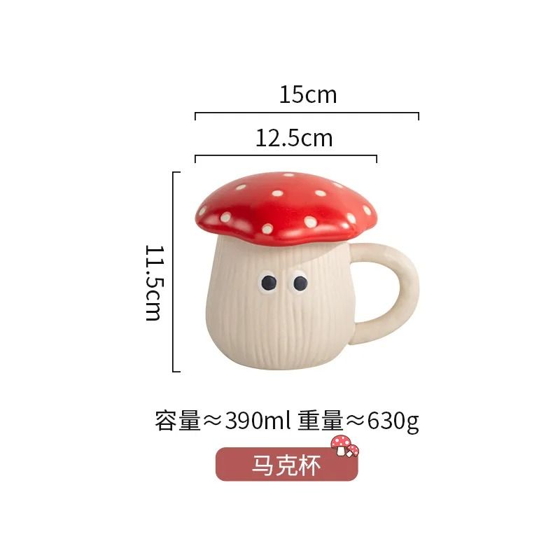 Creative Red Mushroom Ceramic Coffee Cup