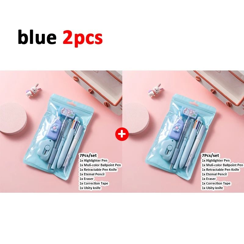 7 in 1 School Stationery Set Complete Student Supplies Gift Kit