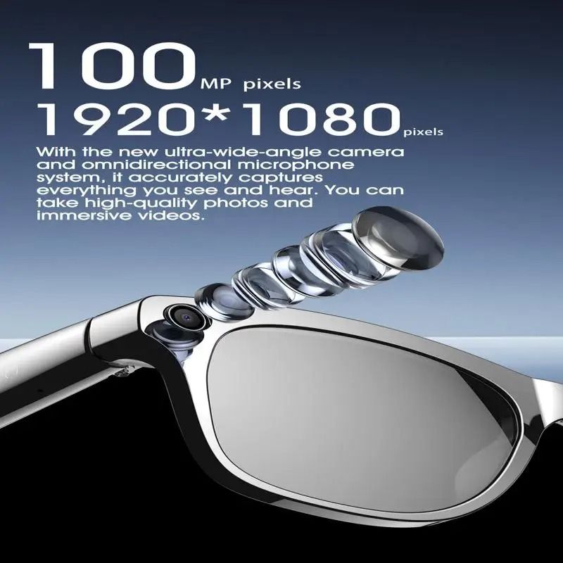 4K HD Smart AI Glasses with Voice Assistant Object Recognition Bluetooth Calls and GPT Powered Camera for Hands Free Use