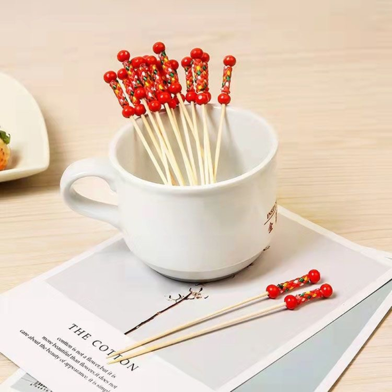 Eco-Friendly Bamboo Cocktail Forks – Perfect for Parties, Desserts, and Banquets