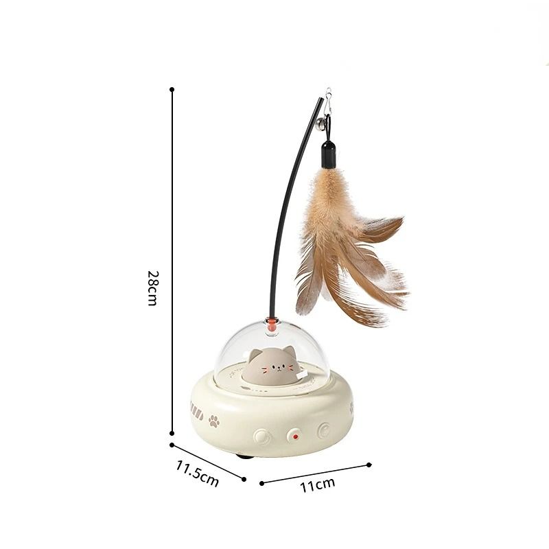 Electric Interactive Cat Toy Smart Cat Teaser Toy with Feather and Bell