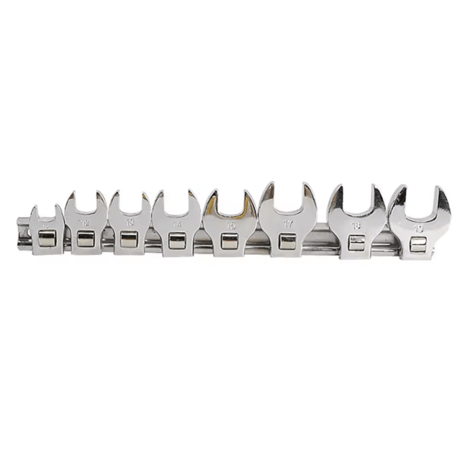 3/8-Inch Nut Crowfoot Wrench Set – 8-Piece Imperial Bullhorn Wrench Heads