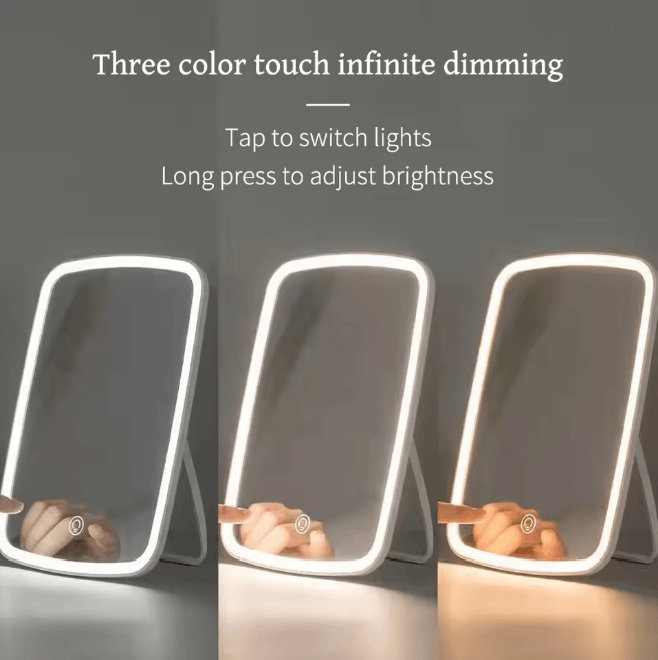 Foldable LED Vanity Lights with USB Tricolor Dimmable Makeup Lighting