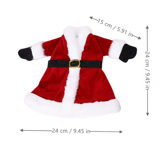 Santa Sweater Christmas Wine Bottle Cover – Festive Holiday Wine Gift Holder (9.4)