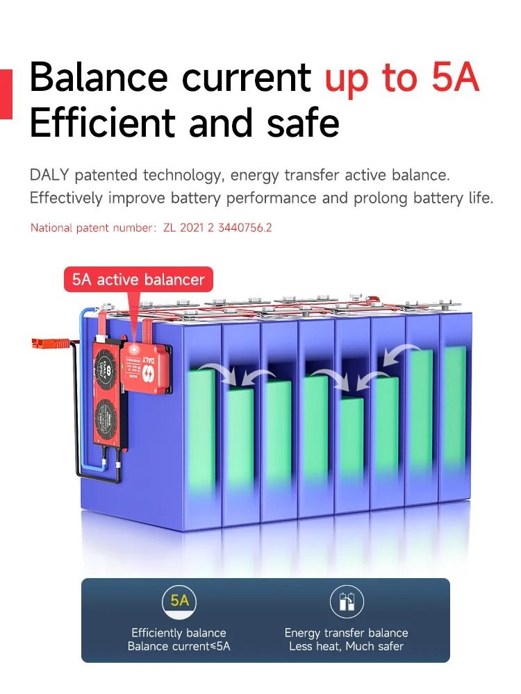 Daly BMS 5A Active Equalizer for 18650 Lithium and Lifepo4 Battery Packs