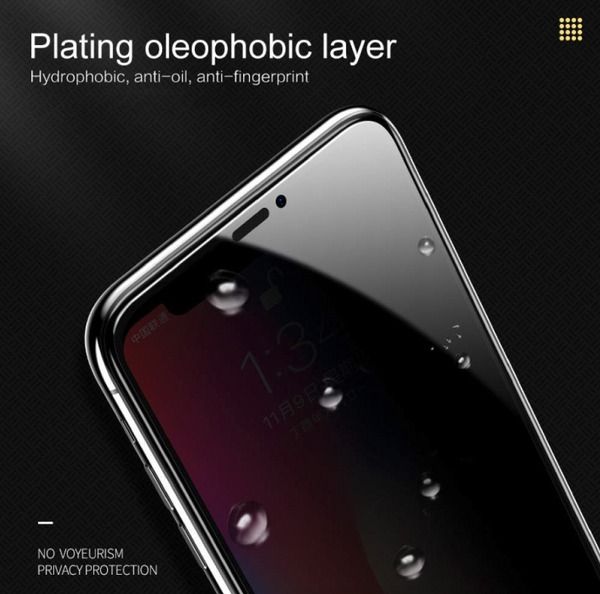 Privacy Tempered Glass Screen Protector for iPhone , 9H Hardness, Full Protection, Easy Install