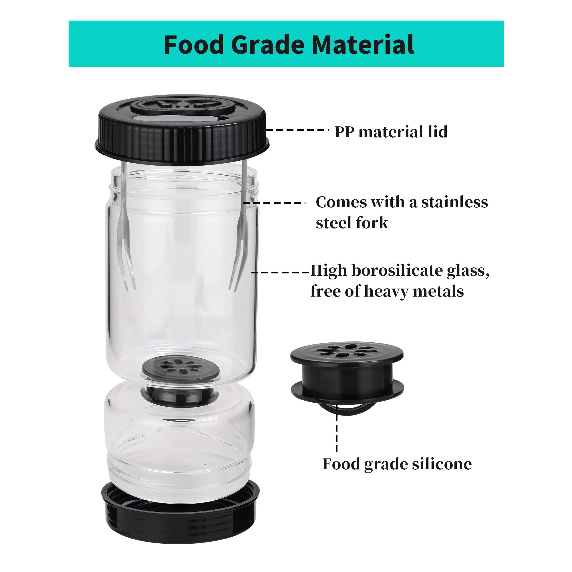 Glass Olive and Pickle Strainer Jar