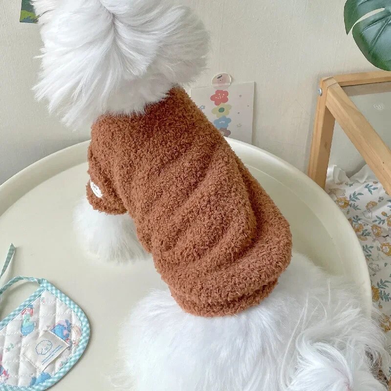 Double Sided Cloud Plush Dog Sweater | Autumn Winter Pet Coat