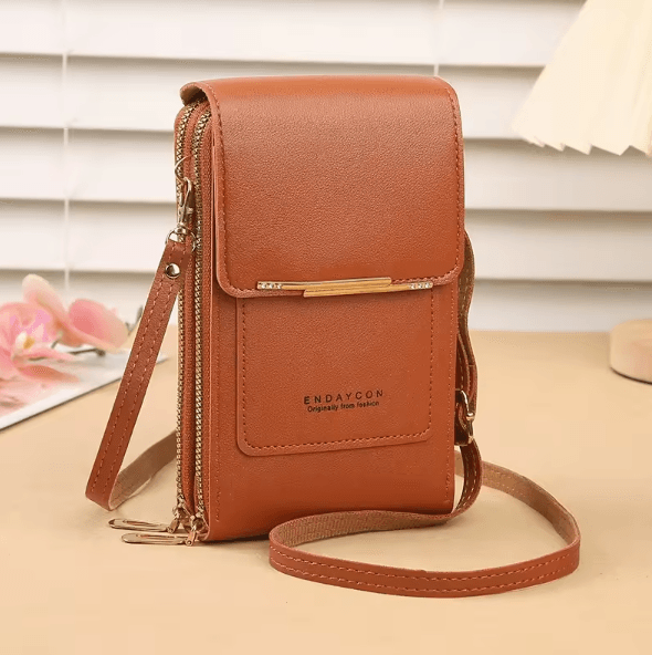 SmartChic Touch Screen Crossbody Phone Bag Soft Leather Women Wallet Purse with Strap Stylish Hands-Free Travel Handbag