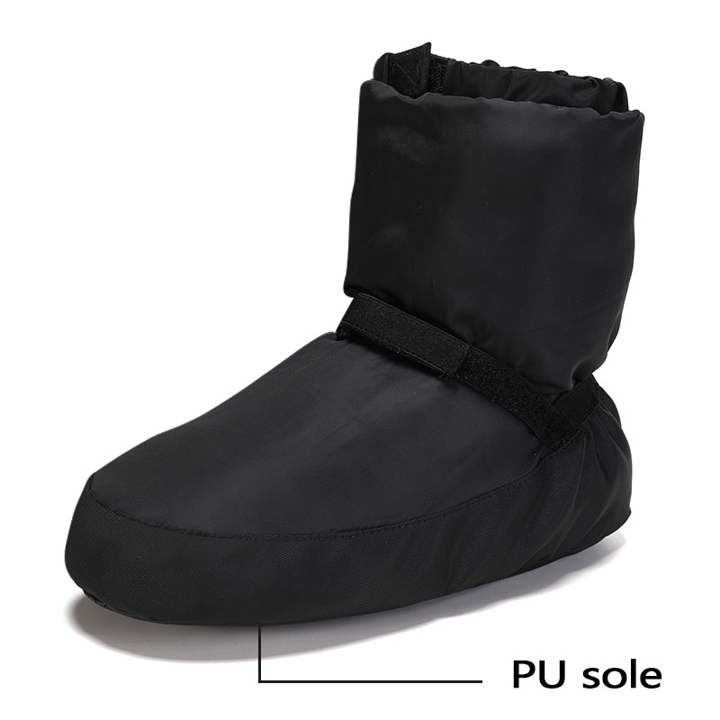 Womens Winter Ballet Dance Boots, Cotton Ballerina Shoes with Thickened Sole, Warm Flat Adult Dancing Boots