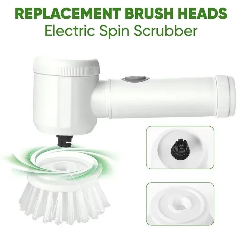 Cordless Electric Spin Scrubber, Adjustable Extension Handle & Replaceable Brush Heads, Ideal for Bathroom, Tile, Floor
