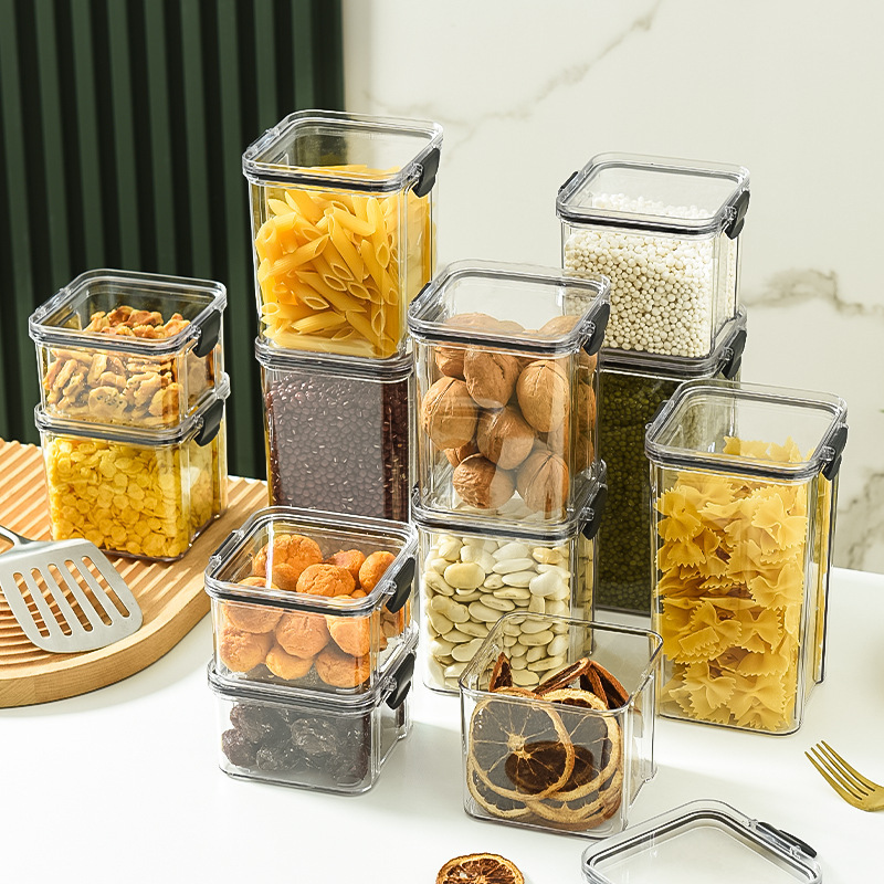 Kitchen Multigrain Snack Sealed Storage Box, Moisture Proof Plastic Dried Fruit Jar Container, Drawer Storage for Dried
