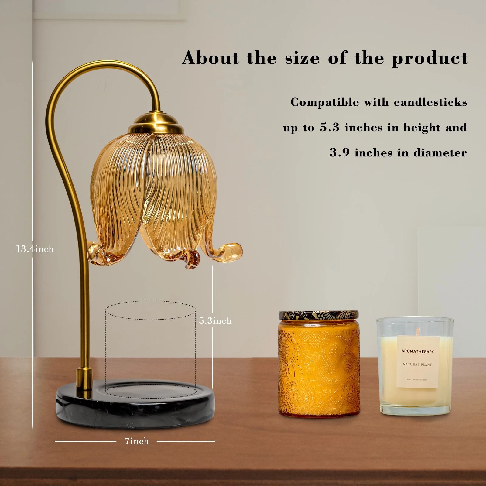 French Retro Tulip Flower Fragrance Table Lamp Bedside Candle Warmer Atmosphere Light