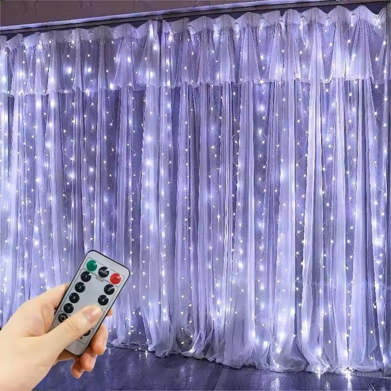 USB LED Curtain String Lights with 8 Modes