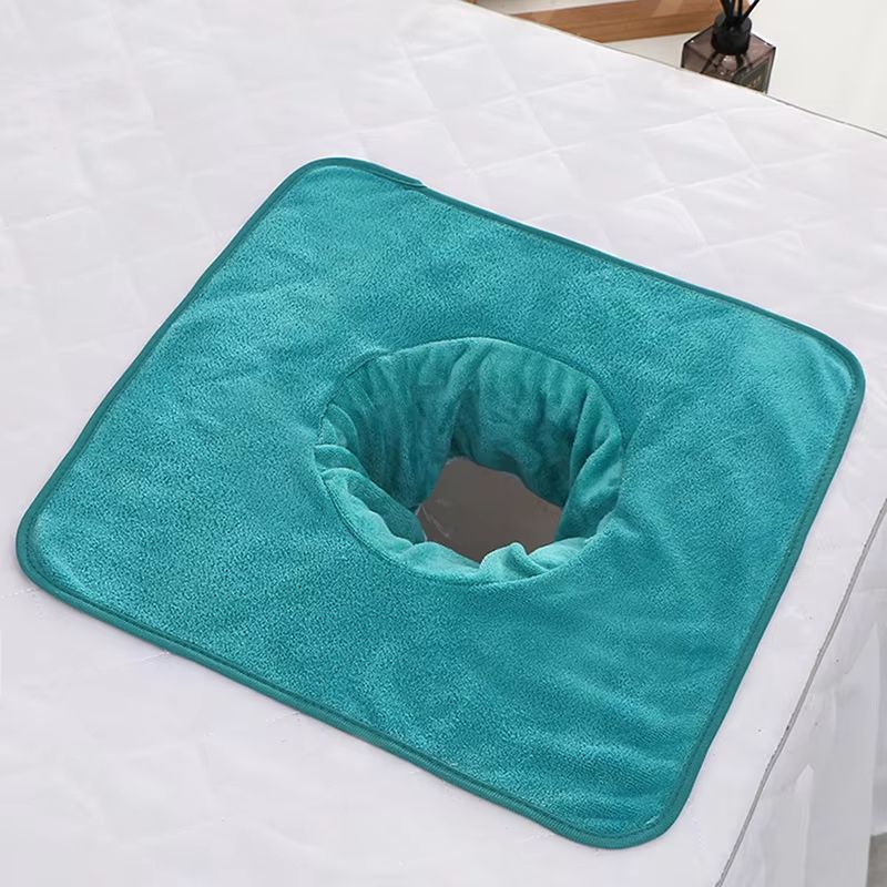 Thickened Beauty SPA Massage Table Face Towel with Hole, 13.8x13.8 in (35x35 cm)