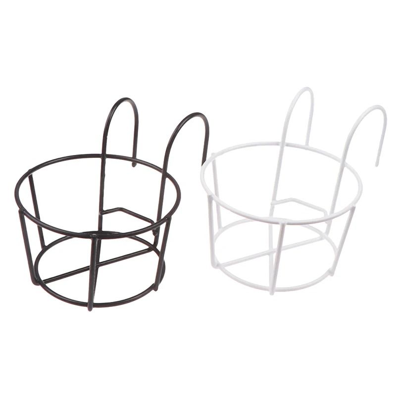 Iron Hanging Plant Holder Balcony Flower Pot Rack Railing Garden Plant Stand