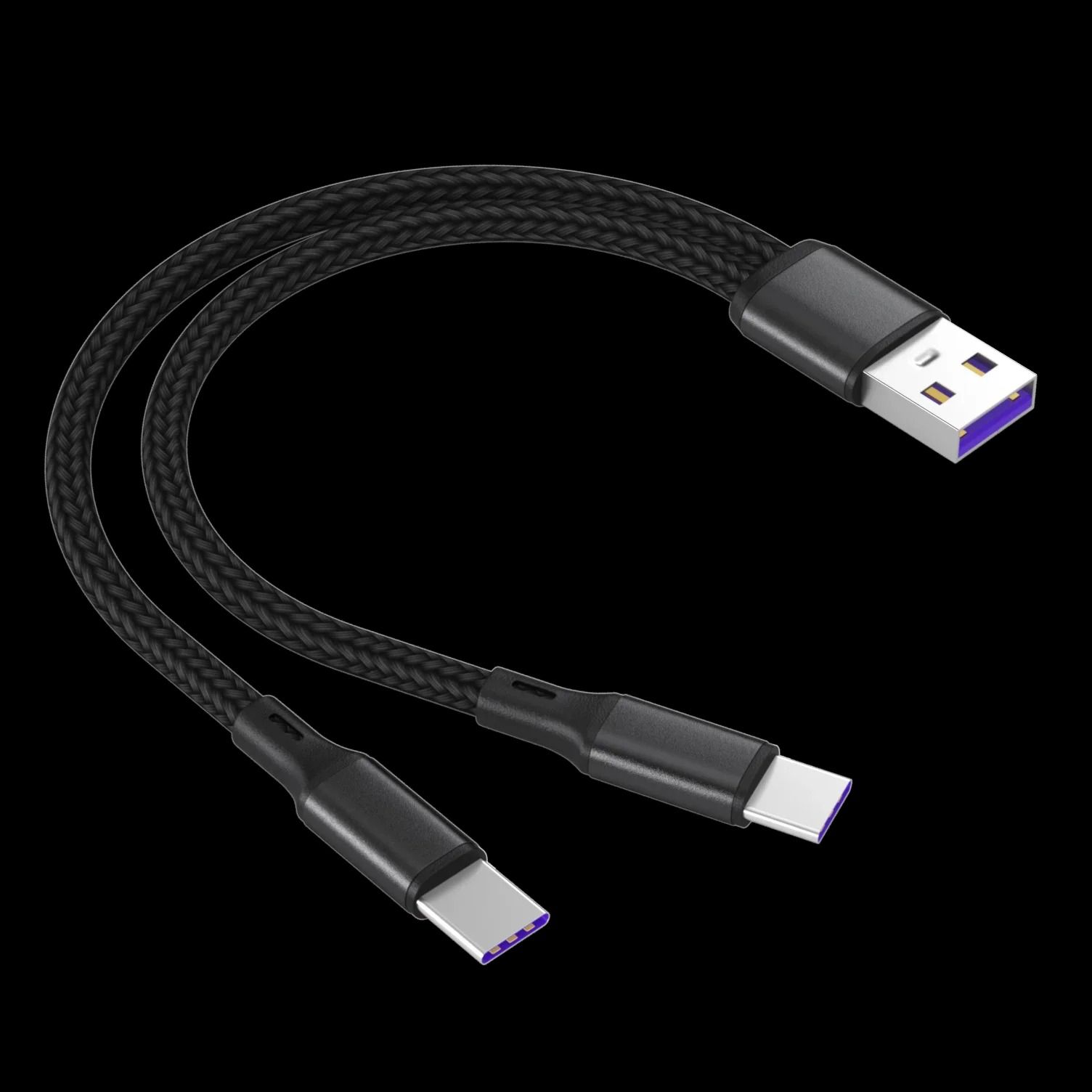 2-in-1 Dual Type-C Fast Charging Cable – High-Speed Y-Splitter