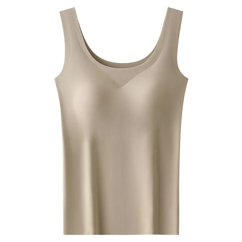Women Seamless Ice Silk Tank Top with Chest Pads