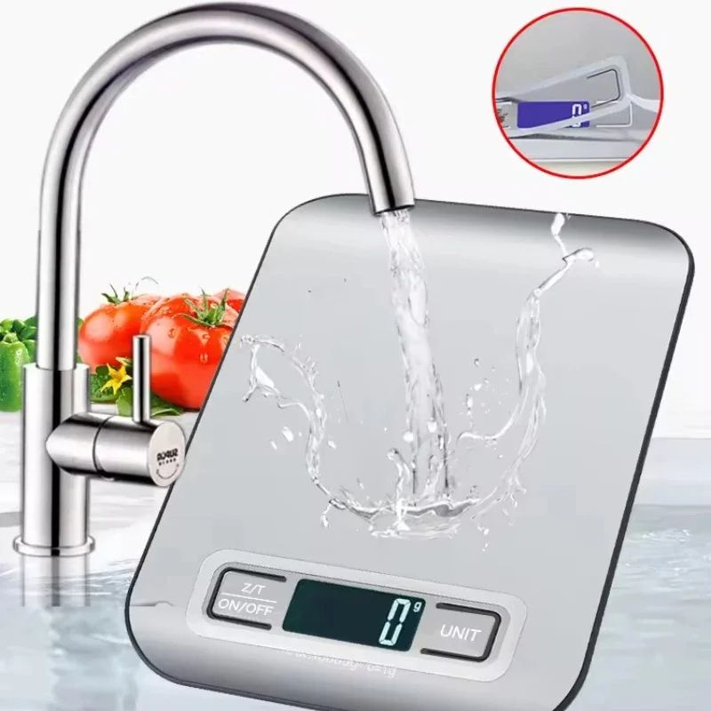 Stainless Steel Digital Kitchen Scale with LED Display, Electronic Weighing Scale for Food, Jewelry, Baking, and Snacks
