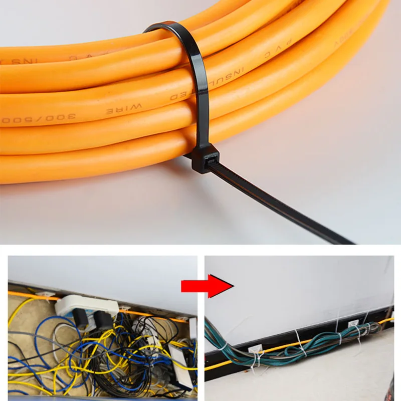 Reusable Cable Ties Fastening Rings – Multifunctional Anti-Corrosion Zipper Ties for Easy Cable Management
