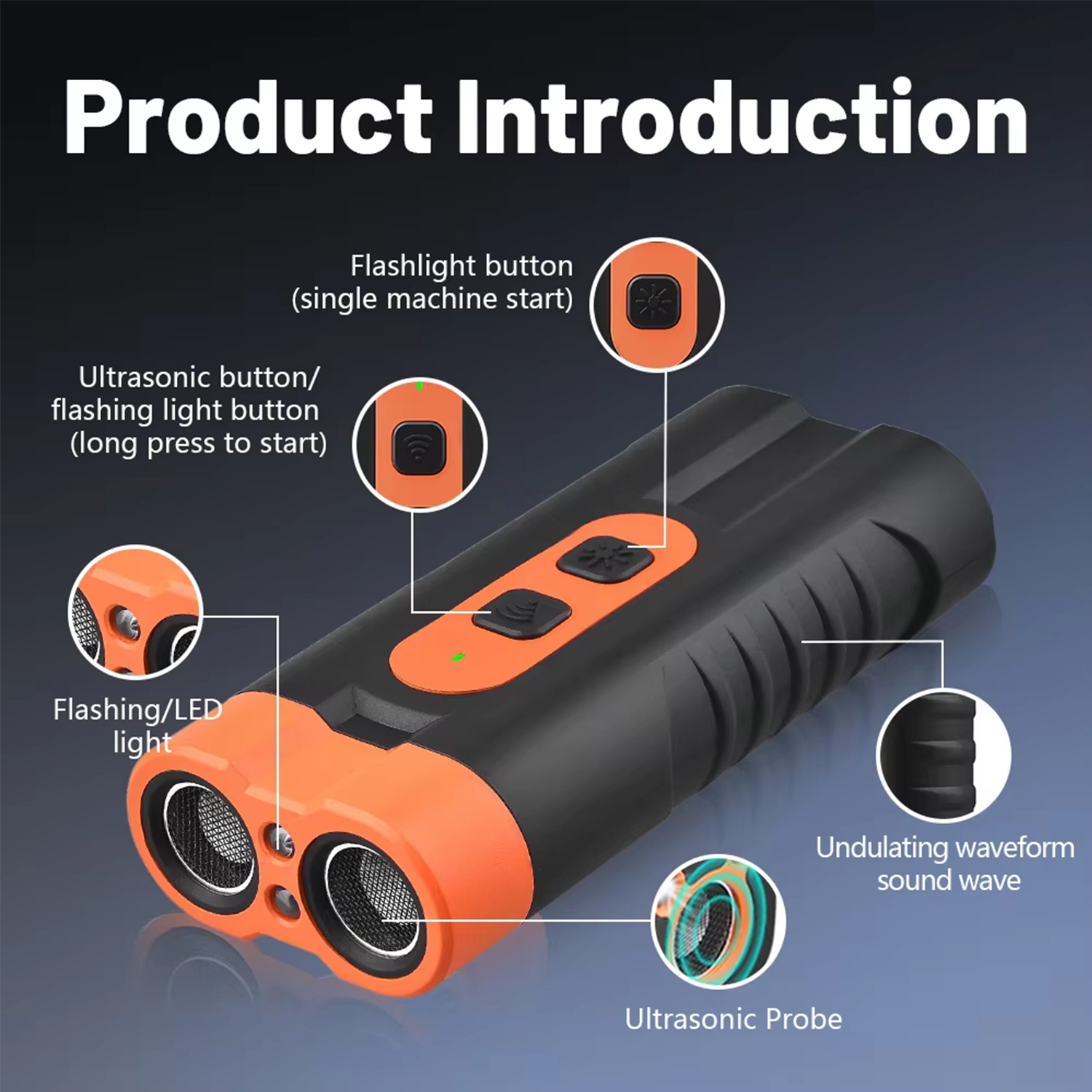 Dual Head Ultrasonic Dog Repeller Rechargeable Anti Bark Device with LED Light
