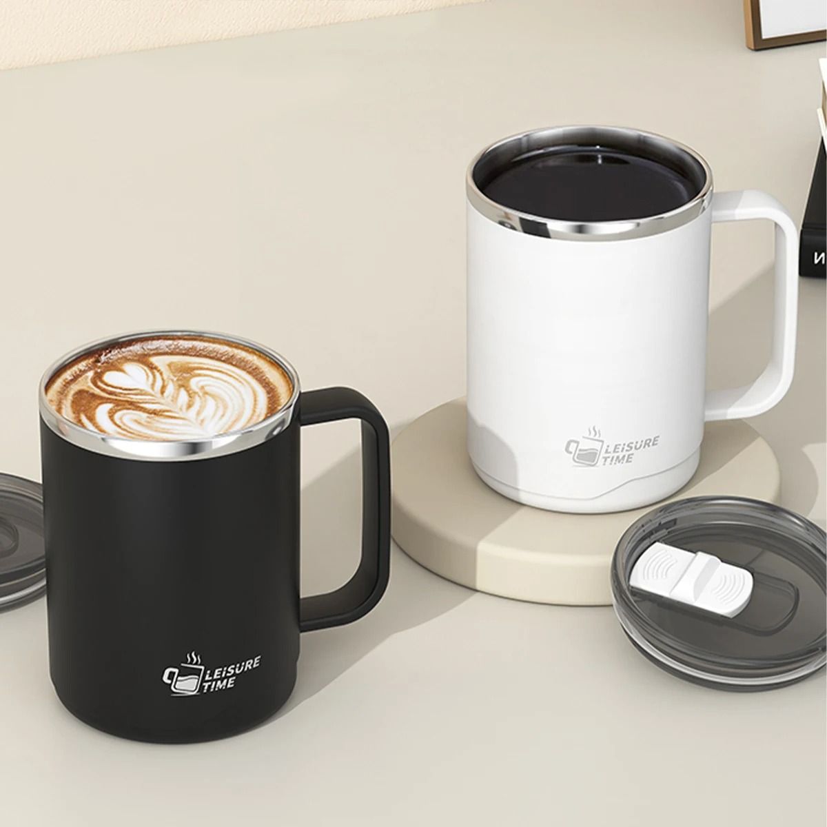 Insulated Stainless Steel Coffee Mug Double Wall Large Capacity Travel Cup