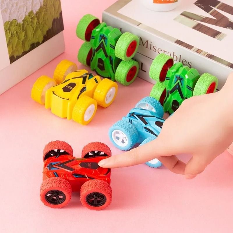 Mini Double-Sided Inertia Car – 360° Rotating Stunt Toy for Boys and Girls
