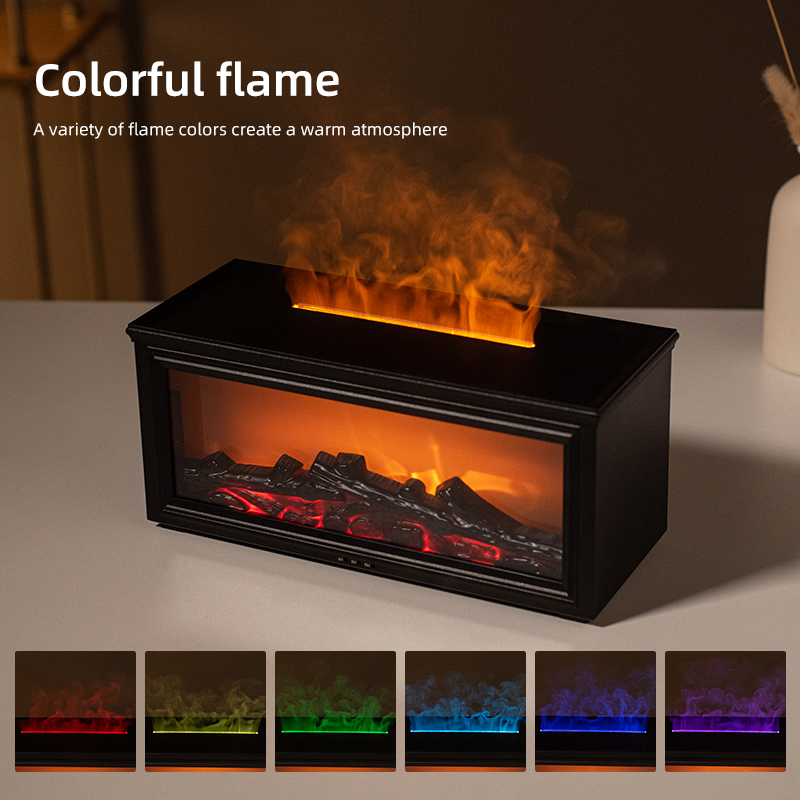 Essential Oil Fireplace Diffuser Mini Flame Aromatherapy Humidifier & Oil Diffuser