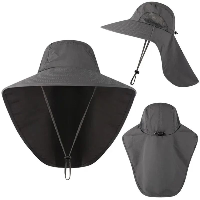 Wide Brim Sun Defender Hat with Cooling Neck Flap for Outdoor Protection