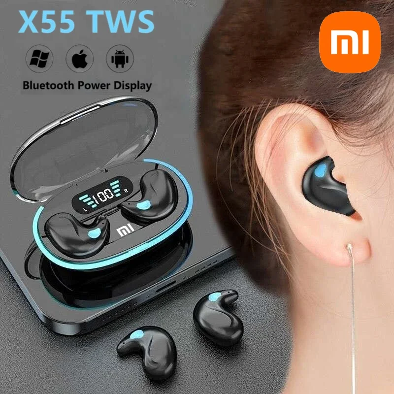Xiaomi Wireless Sleeping Earbuds, Mini TWS Bluetooth Headset, Hidden Stereo Headphones with Mic HD Call Waterproof