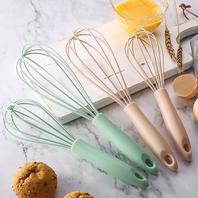 Manual Egg Beater – Handheld Silicone with High-Quality Stainless Steel Wire, High-Temperature Resistant