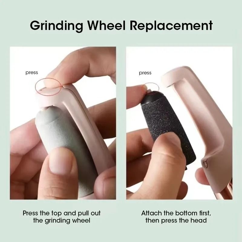 SmoothStep Electric Foot Callus Remover USB Rechargeable Automatic Pedicure Foot Grinder with Dual Roller Heads