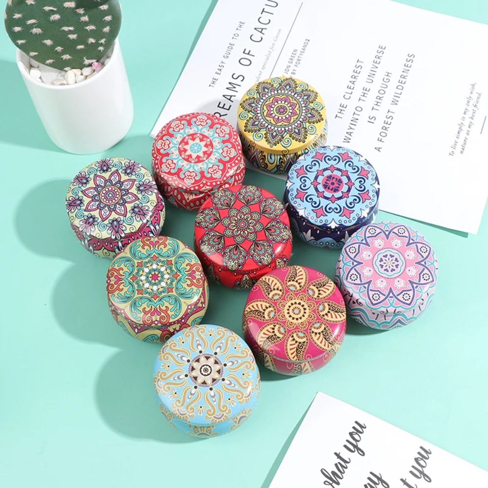 Drum Shaped Tin Tin Box High Quality Storage Case, Party Supplies, Candle Making Kit Holder, Small Item Organizer