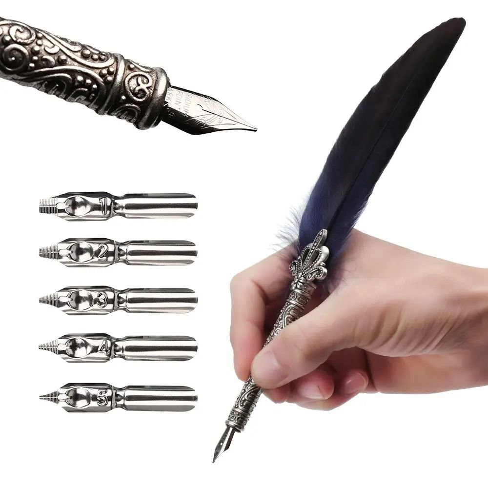 Antique Luxury Quill Set | High-Fidelity European Feather Pen Gallery & Professional Calligraphy Toolkit