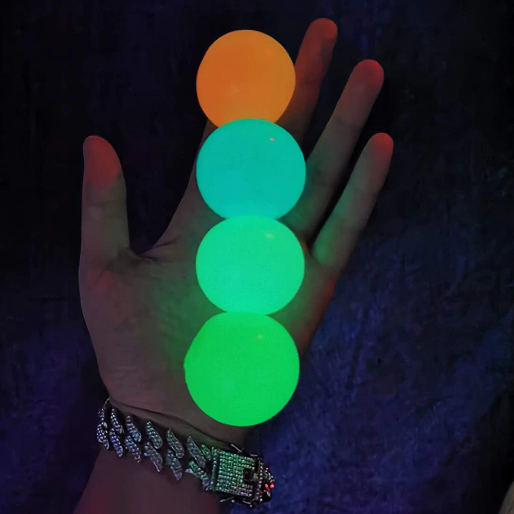 Glow in the Dark Sticky Ceiling Balls – 4-Pack Interactive Kids Game & Unique Gift