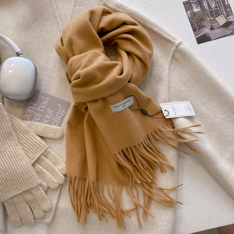 Cashmere Wool Scarf Women Pashmina Soft Thick Shawls Wraps Bufanda