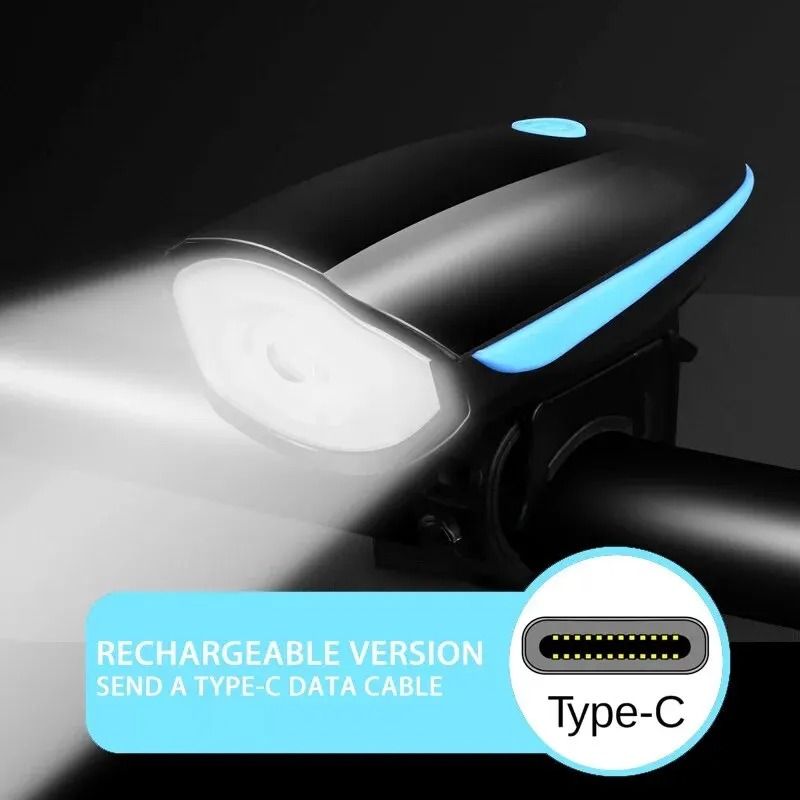 Waterproof USB Rechargeable Bicycle Headlight | 3-Mode High-Intensity LED Flashlight for Mountain & Road Safety